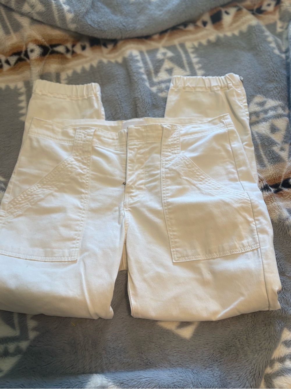 Frame Denim White Cargo Utility Pants